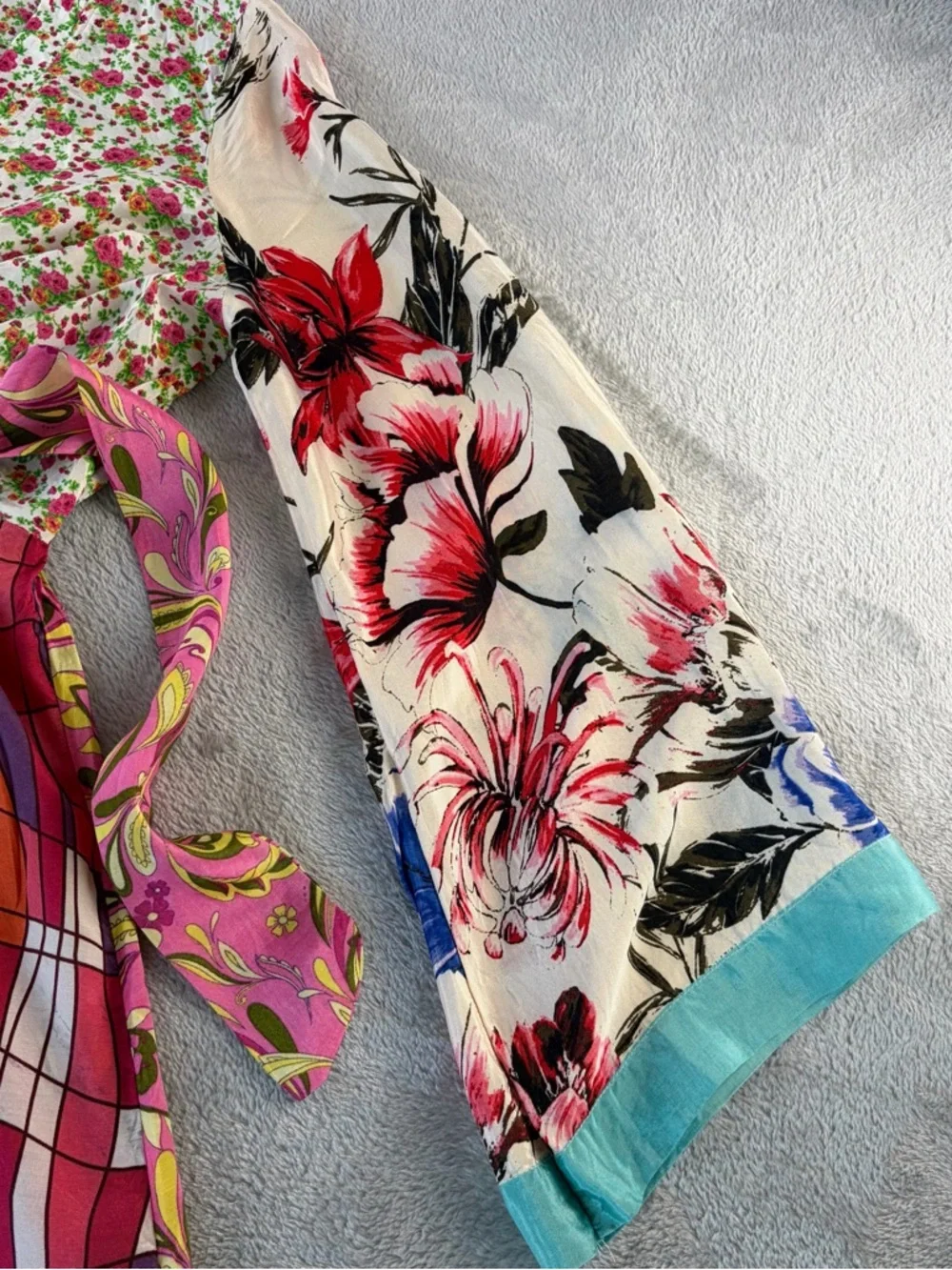 River Island Size 8 flirty kimono wrap dress block mixed prints - Picture 5 of 10